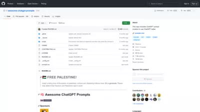 Awesome ChatGPT prompts screenshot