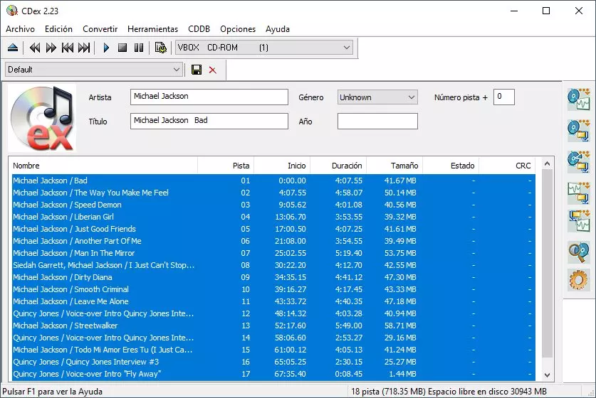 PCのためのCDexの無料ダウンロード。 日本語