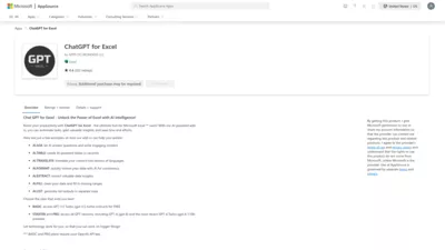 ChatGPT For Excel screenshot