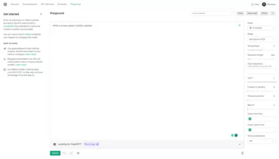 Playground OpenAI screenshot