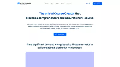 Mini Course Generator screenshot