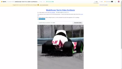ModelScope Text-To-Video screenshot
