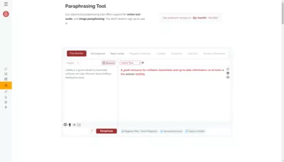 Paraphrasing Tool screenshot