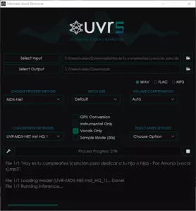 Ultimate Vocal Remover GUI UVR screenshot