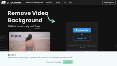 Unscreen screenshot