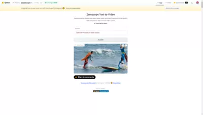 Zeroscope Text-To-Video screenshot